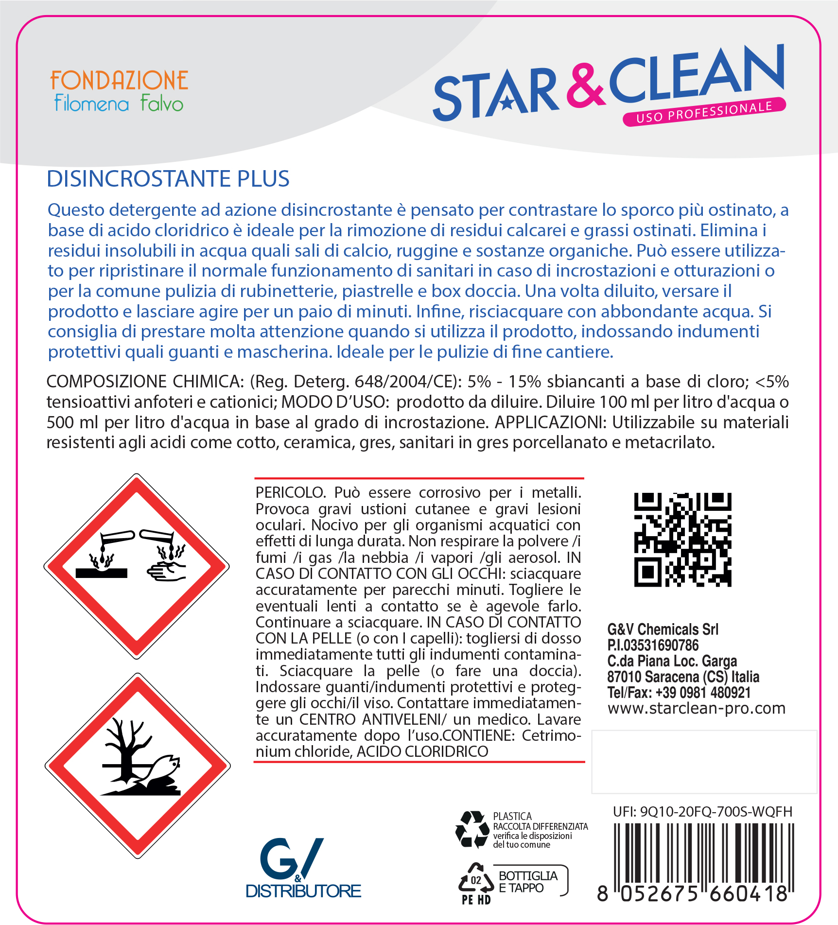 Detersivi concentrati - star clean 306 - disincrostante pavimenti